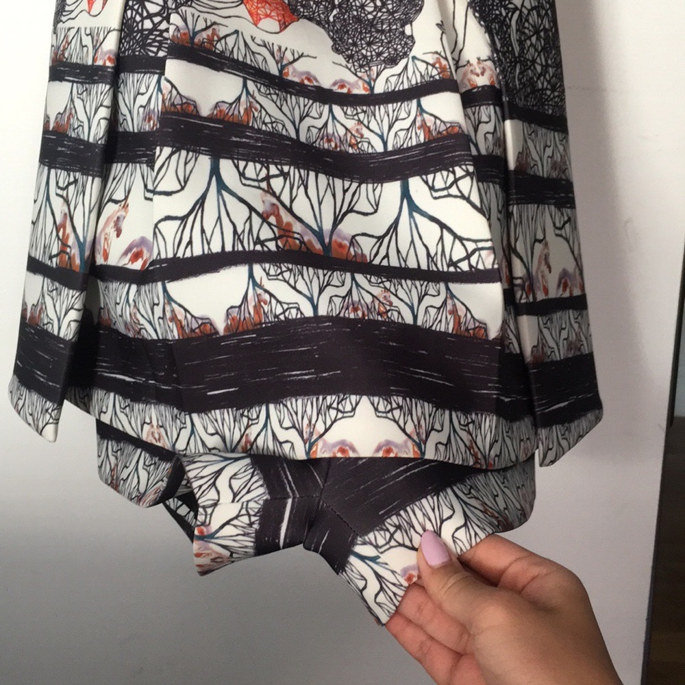 Designer Strapless Peplum Romper - Unicorn Print - image 3